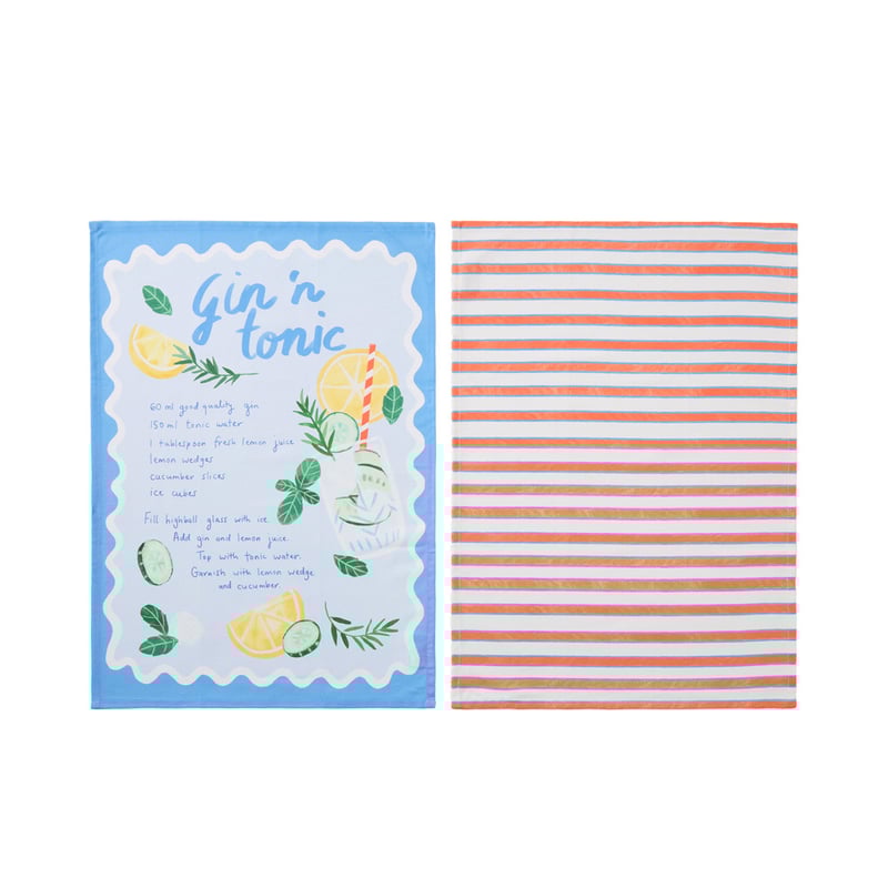 Apéritif Gin 'n Tonic Tea Towel  Pack of 2