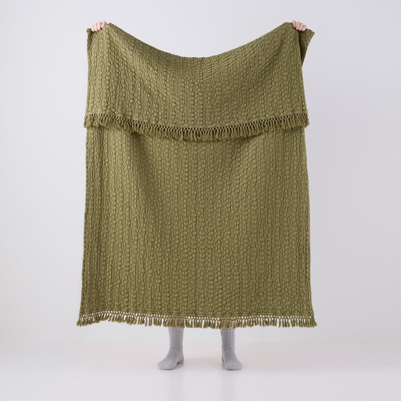 Byron Olive Green Throw
