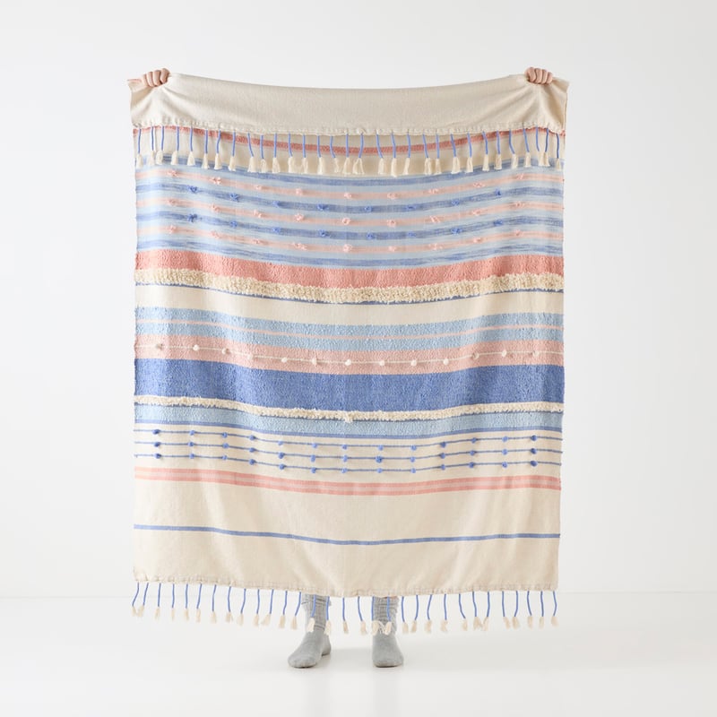 Marlowe Blue & Pink Throw