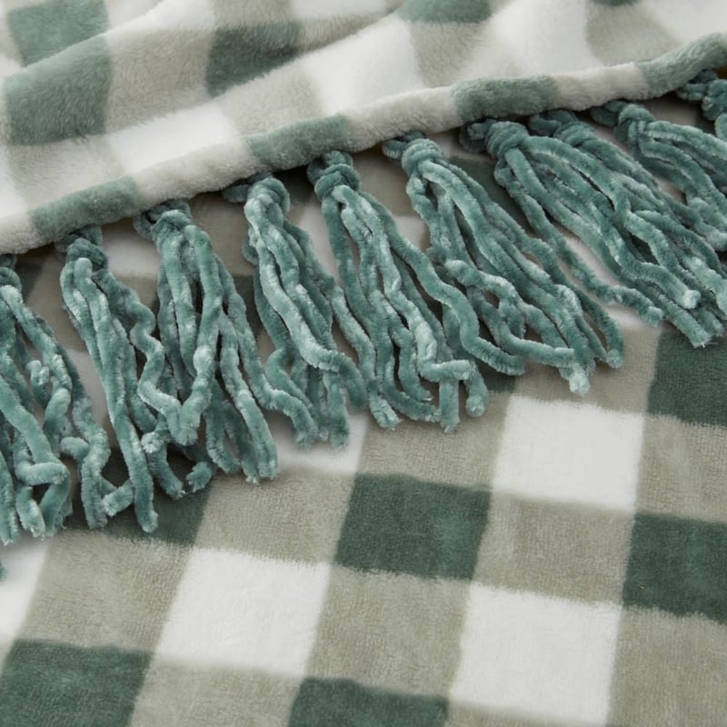 Supersoft Forest Gingham Blanket Print