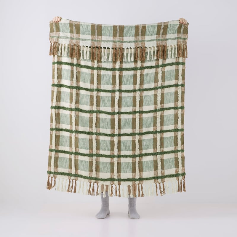 Ani Green & Brown Check Throw