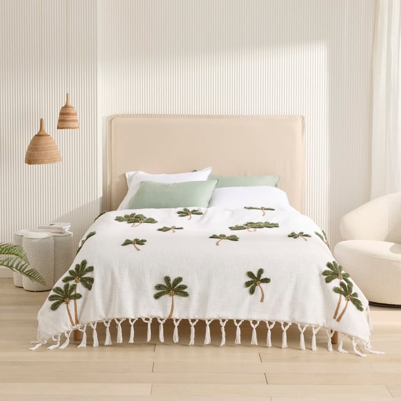Falls Palm Olive Green & White Blanket