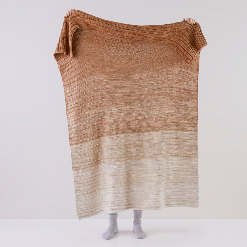 Lucie Caramel Chunky Knit Throw