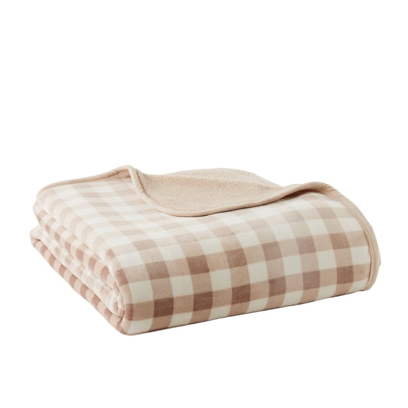 Sherpa Natural Gingham Blanket