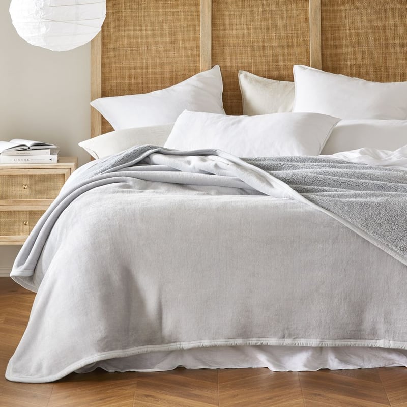Sherpa Silver Blanket