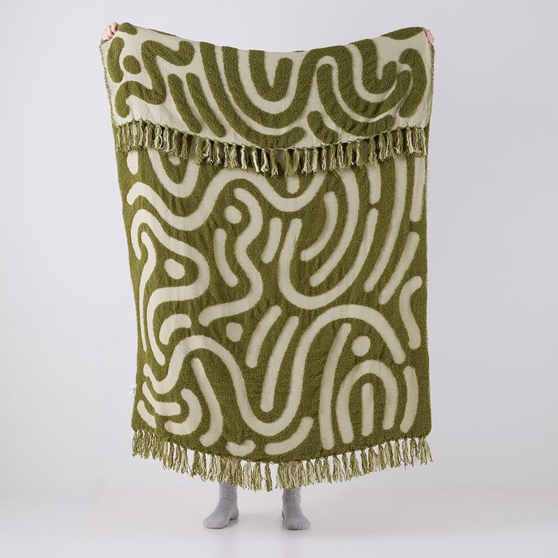 Samoa Olive Green Throw