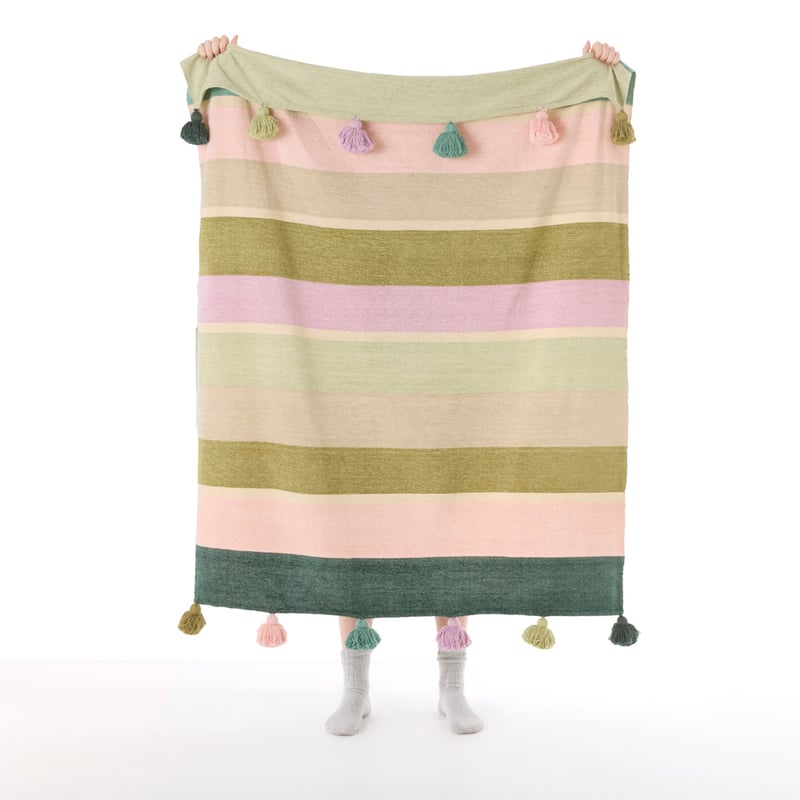 Global Traveller Greens Stripe Throw