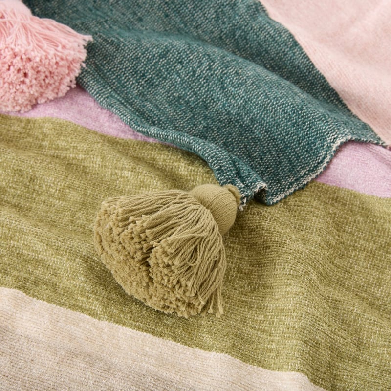 Global Traveller Greens Stripe Throw