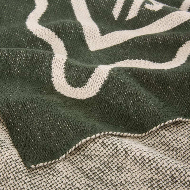 Global Traveller Green & Natural Knit Throw