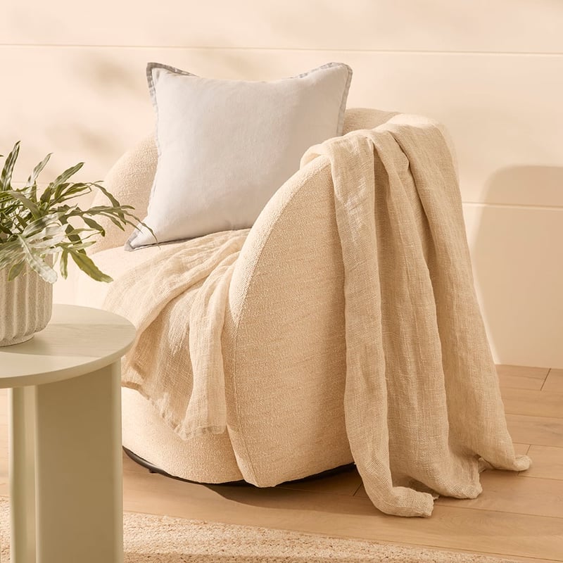Canova Natural Linen Throw