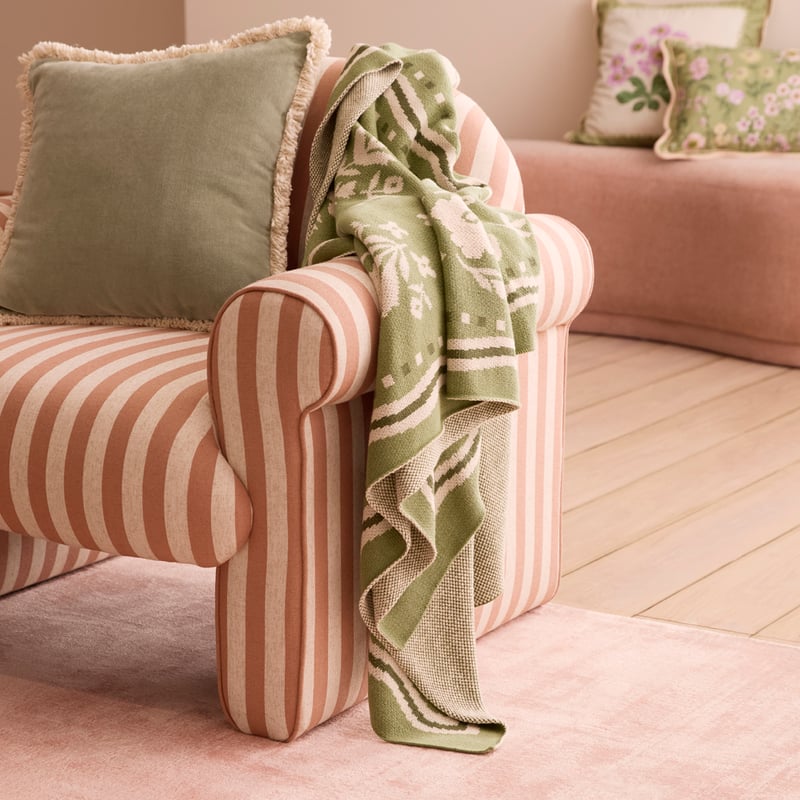 Garden House Green Knit Throw