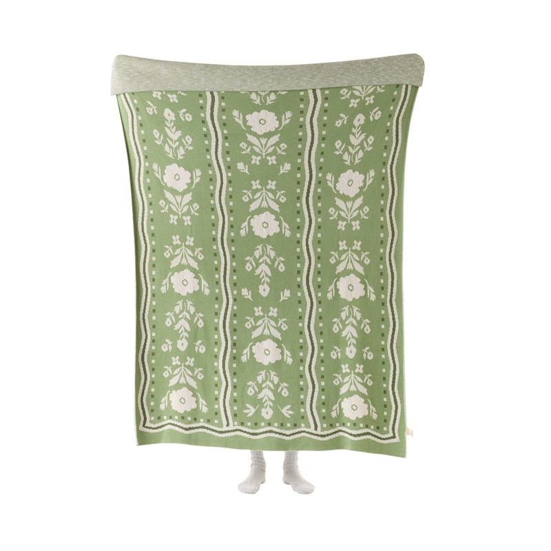 Garden House Green Knit Throw