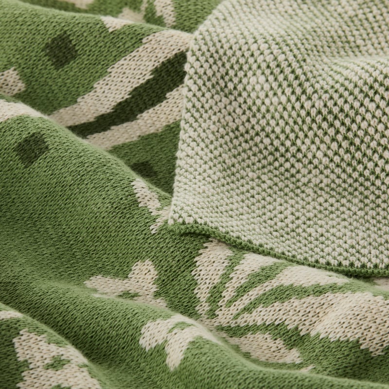 Garden House Green Knit Throw