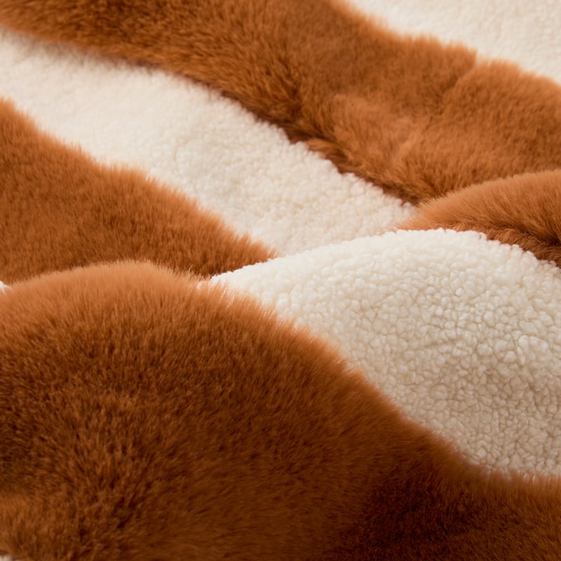 Neve Natural & Hazel Stripe Fur Throw