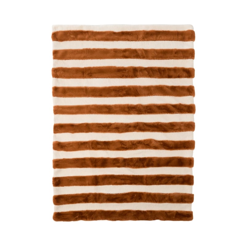 Neve Natural & Hazel Stripe Fur Throw