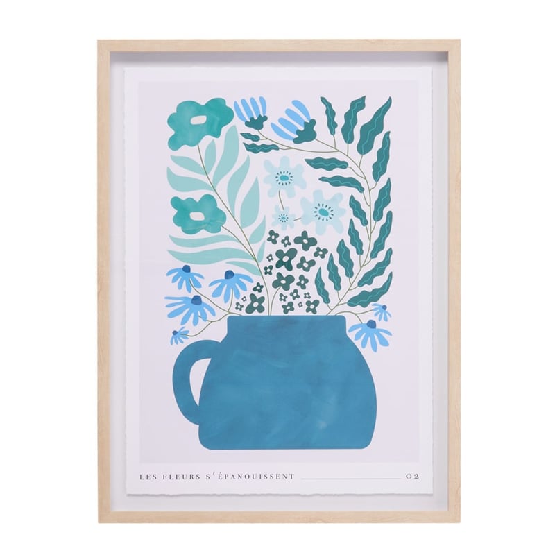 Vintage Les Fleurs Epanouissent Green Wall Art