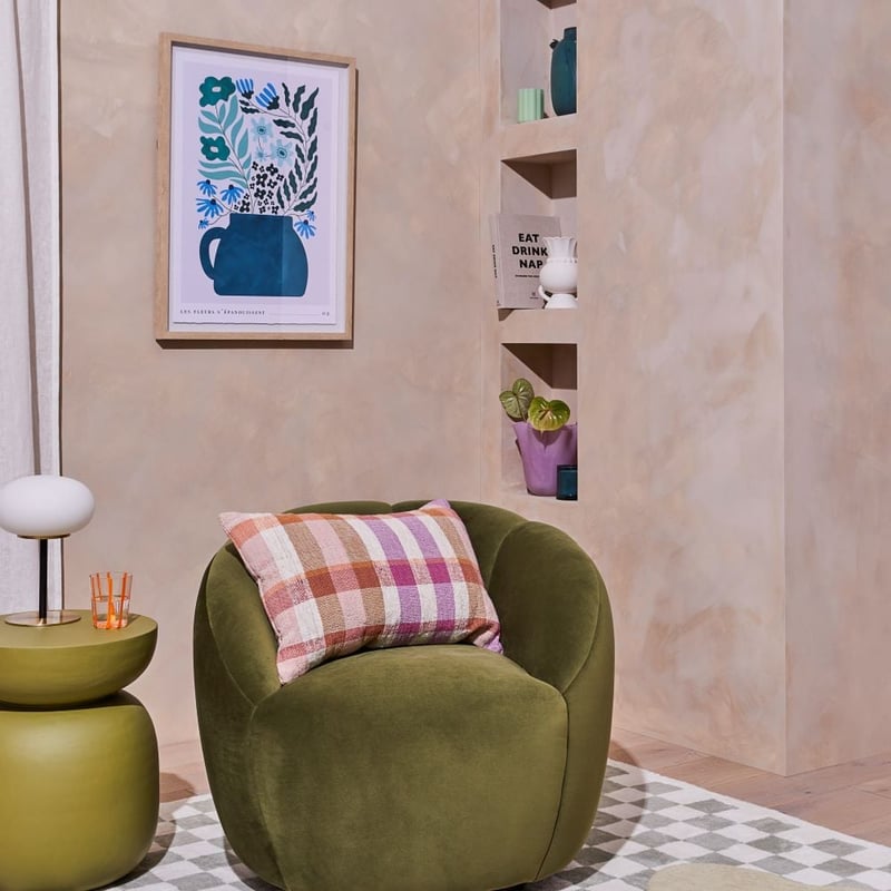 Vintage Les Fleurs Epanouissent Green Wall Art