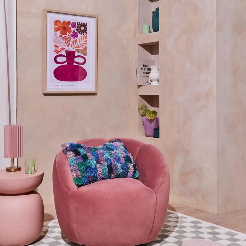 Vintage Les Fleurs Epanouissent Pink Wall Art