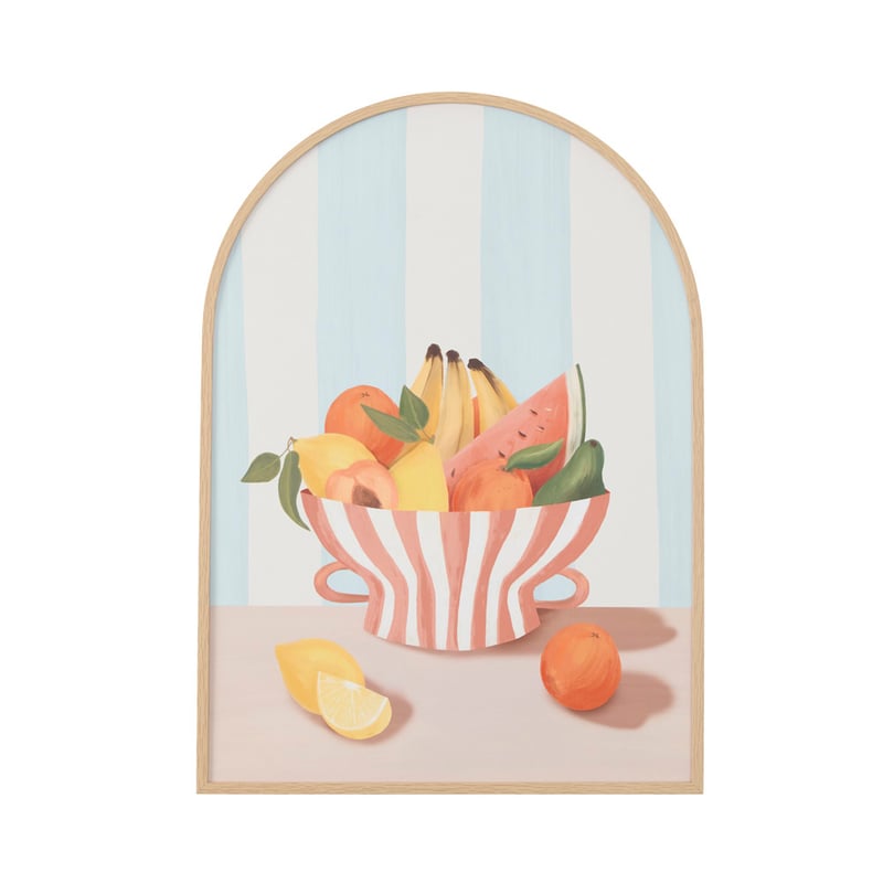 Foodies Fiesta Fruit Bowl Blue Wall Art