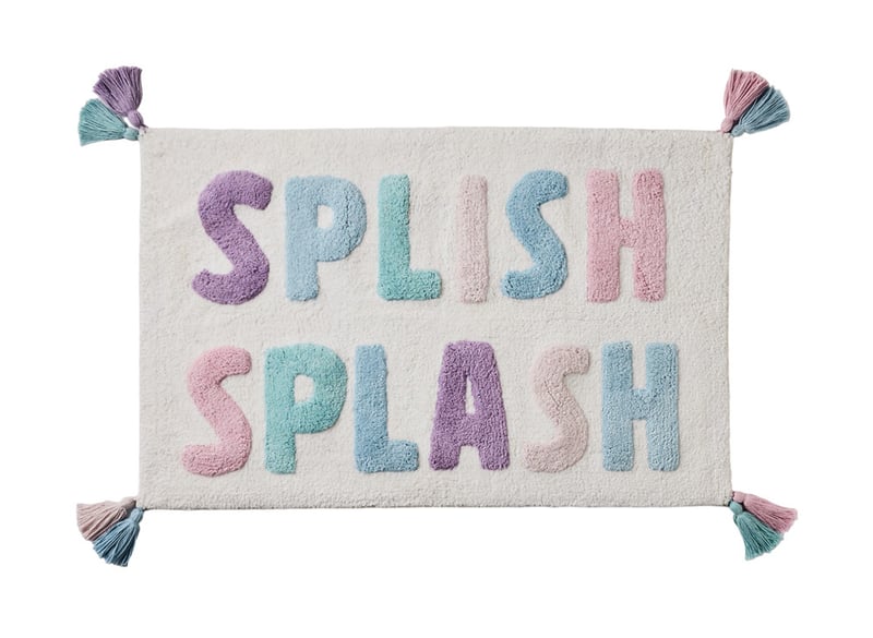 Splish Splash Pink & Lilac Text Bath Mat