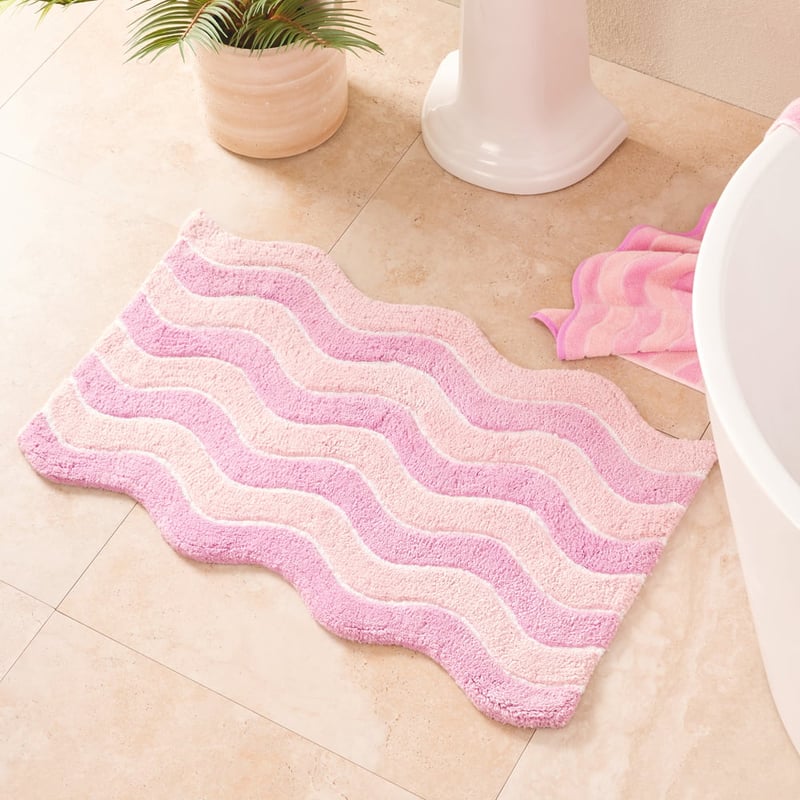 Pink & Lilac Wavey Bath Mat