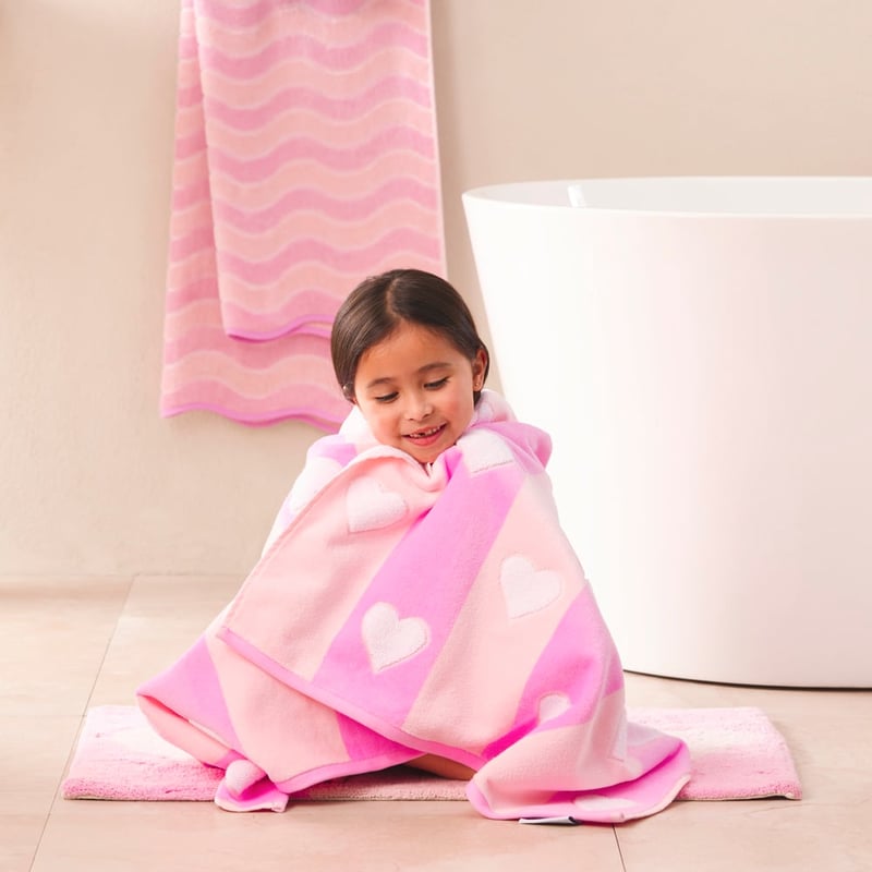 Sweet Hearts Pink Towel Range