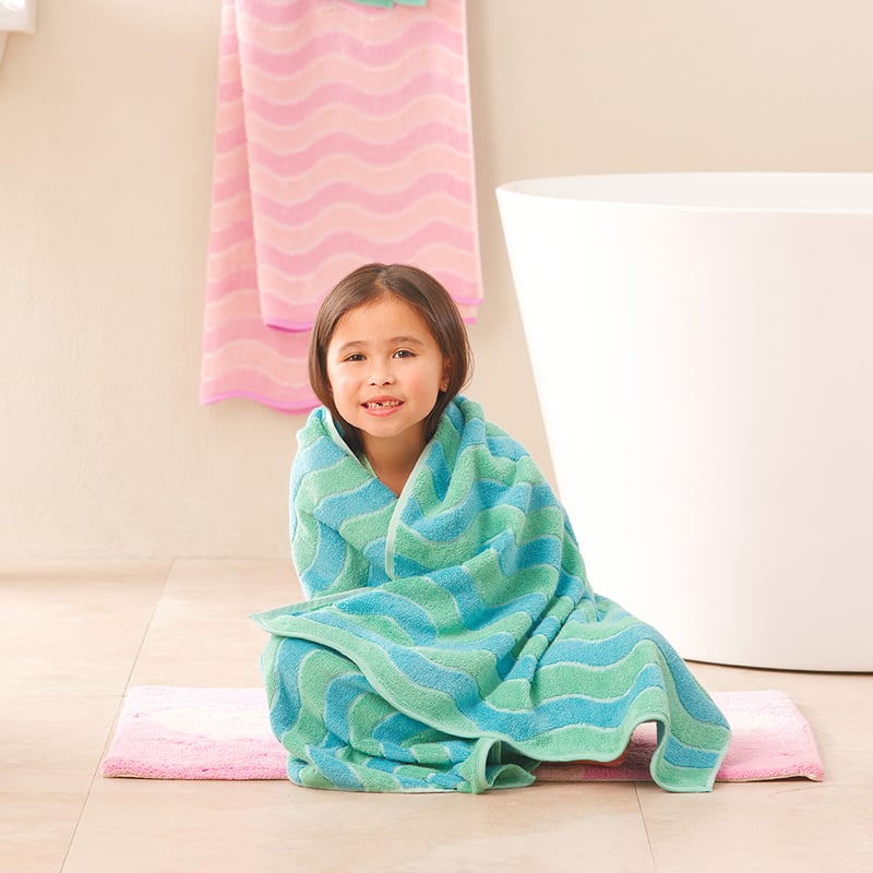 Wavey Blue & Green Towel Range