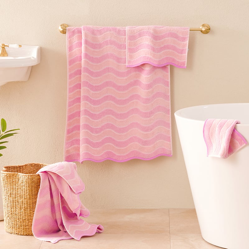 Wavey Pink & Lilac Towel Range