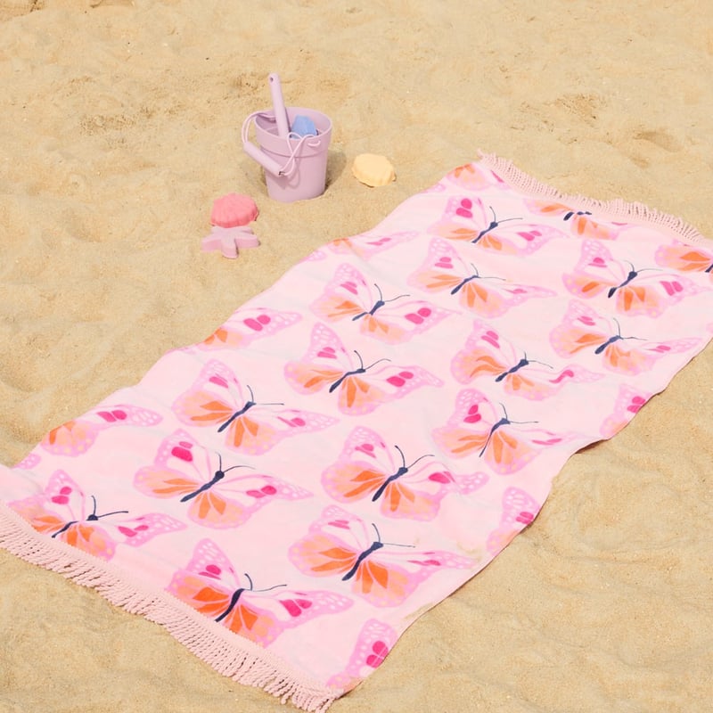 Summer Butterflies Printed Beach Towel	
