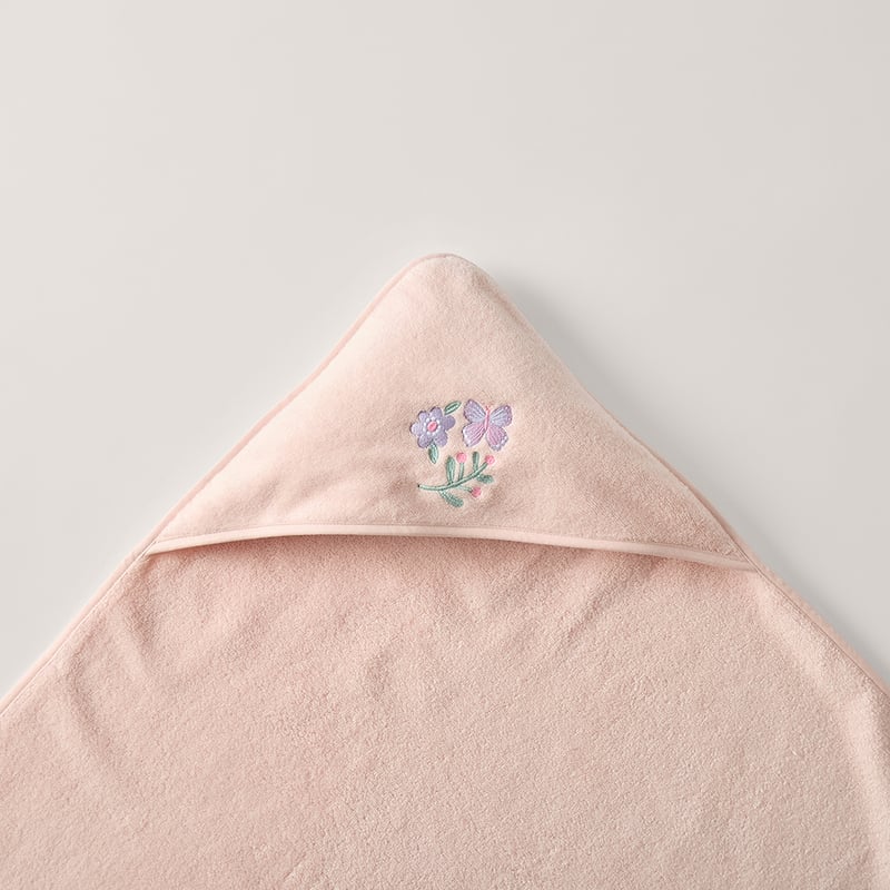 Australian Cotton Pink Butterfly Hooded Towel