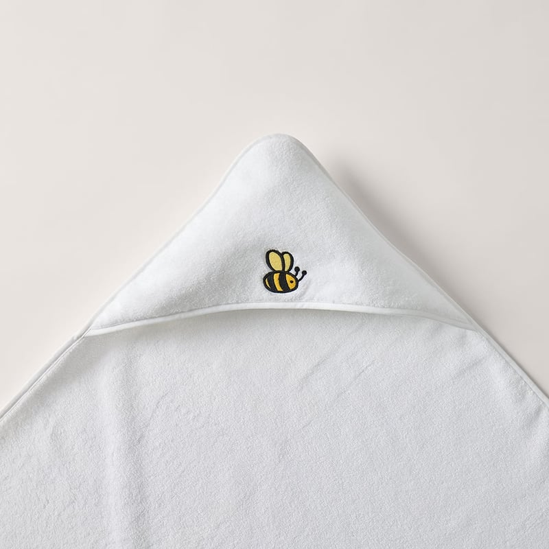 Australian Cotton White Bee Hooded Towel
