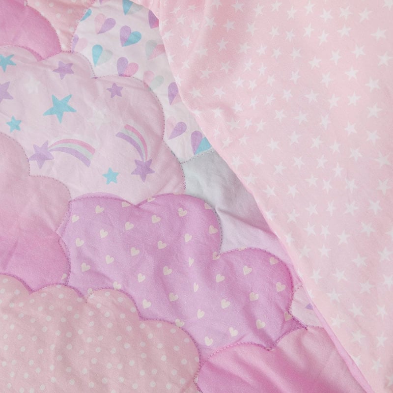 Sleep In The Clouds Lilac Cot Quilted Quilt Cover Set