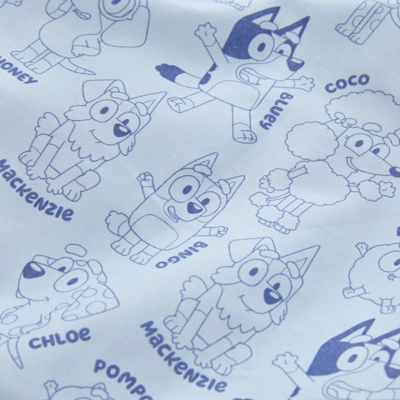 BBC Bluey & Friends Organic Cotton Quilted Cot Quilt Cover Set