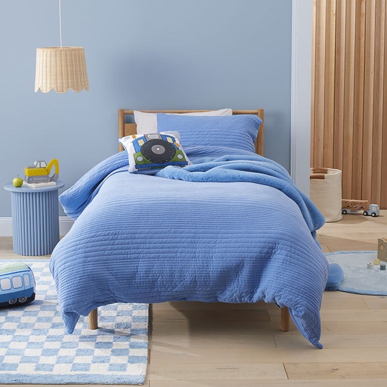 Danny Denim Prewashed Quilted Jersey Quilt Cover Set