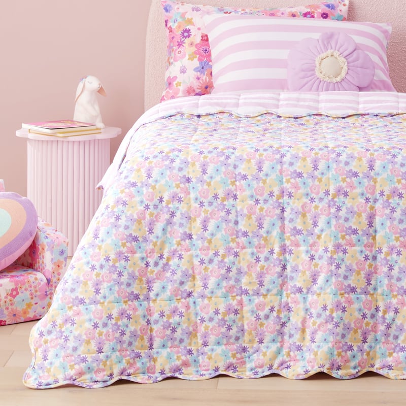 Flora Bright Corduroy Coverlet