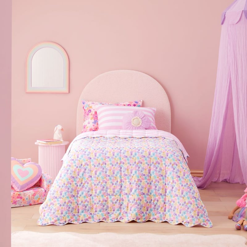 Flora Bright Corduroy Coverlet