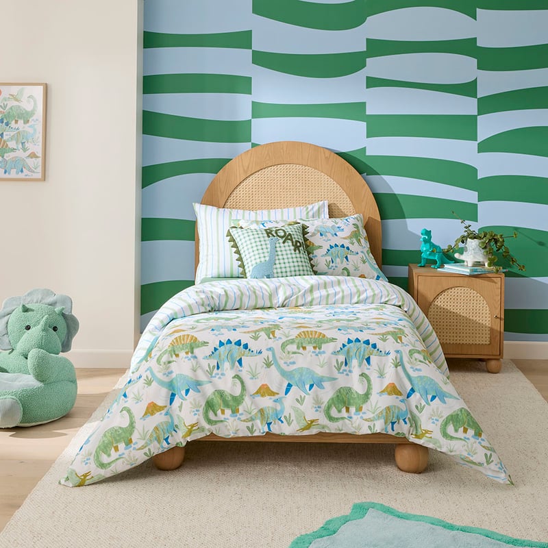 Dinosaur Habitat White Quilt Cover Set