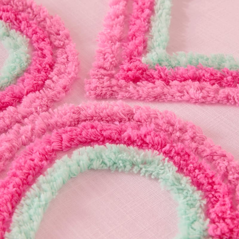 Tufted Heart Pink Quilt Cover Set