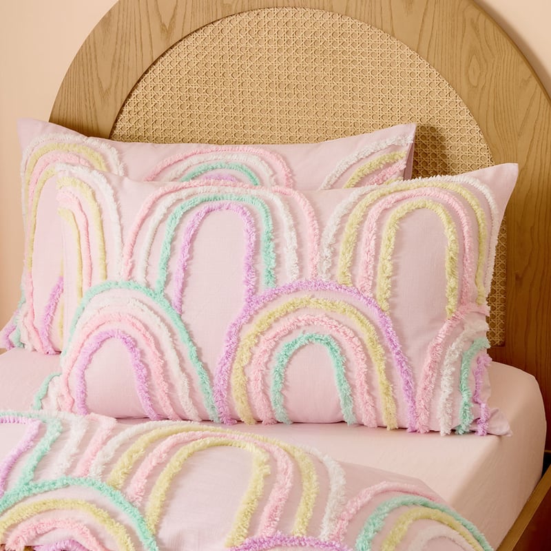Ruby Tufted Rainbow Quilt Cover Set 