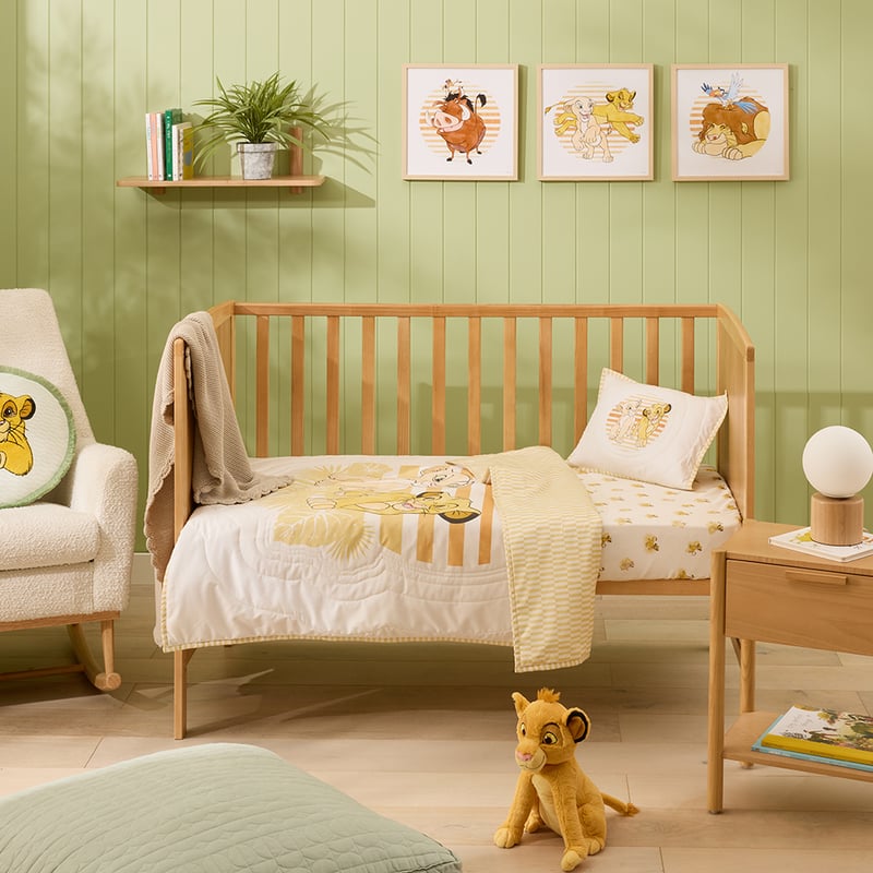 Disney The Lion King Natural Cot Quilted Quilt Cover Set