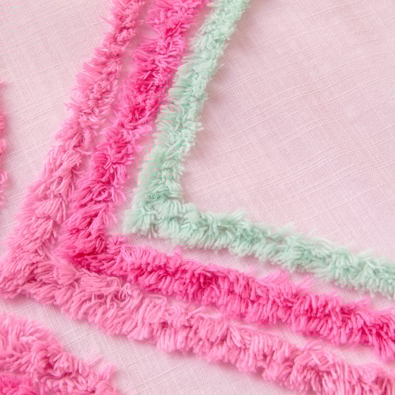 Tufted Heart Pink Cot Quilt Cover Set