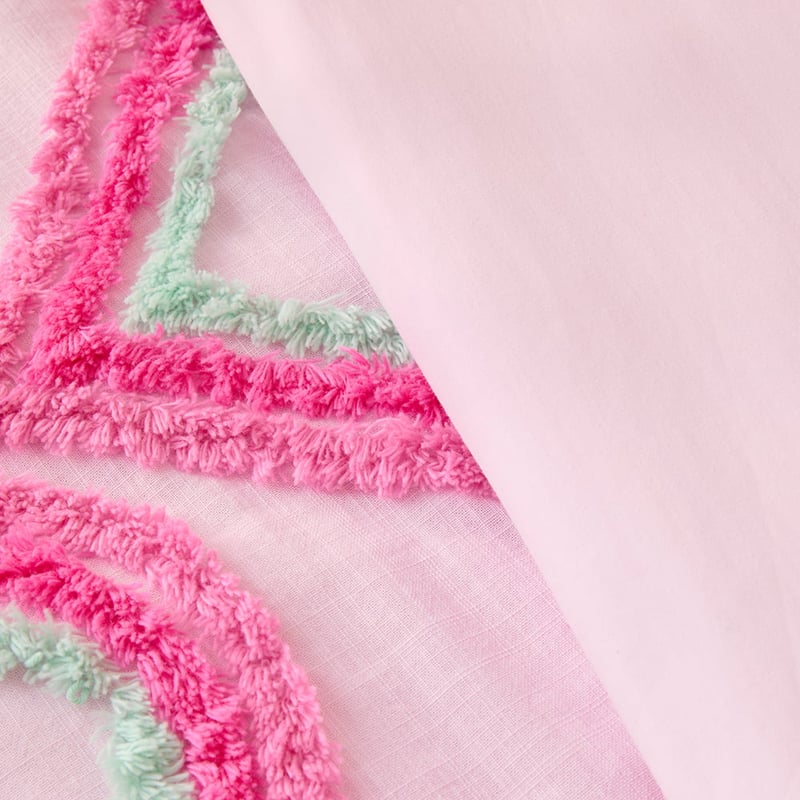 Tufted Heart Pink Cot Quilt Cover Set