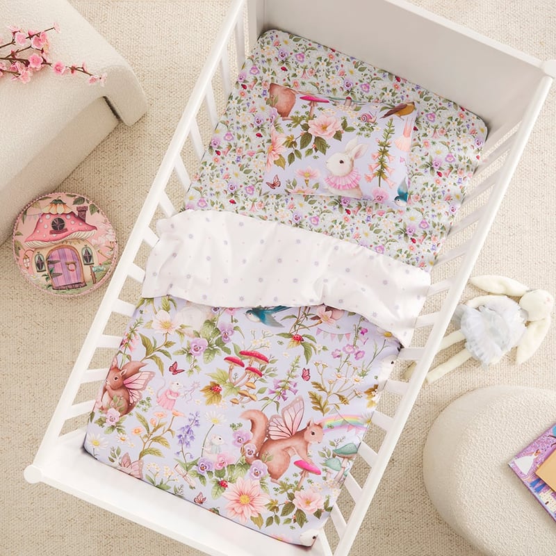 Fleur Harris Fairyland Lilac Cot Quilt Cover Set