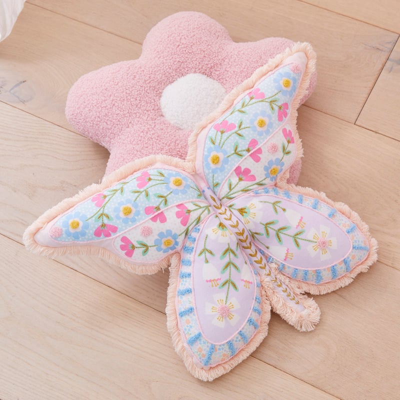 Polly Luxe Butterfly Multi Textured Cotton Cushion