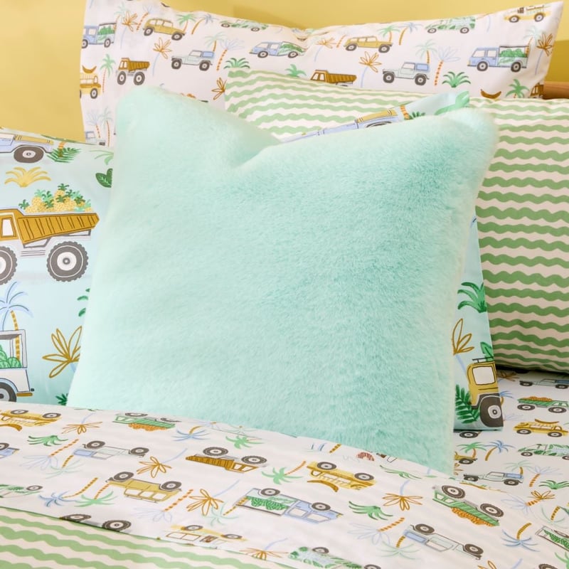 Frankie Mint Faux Fur Cushion