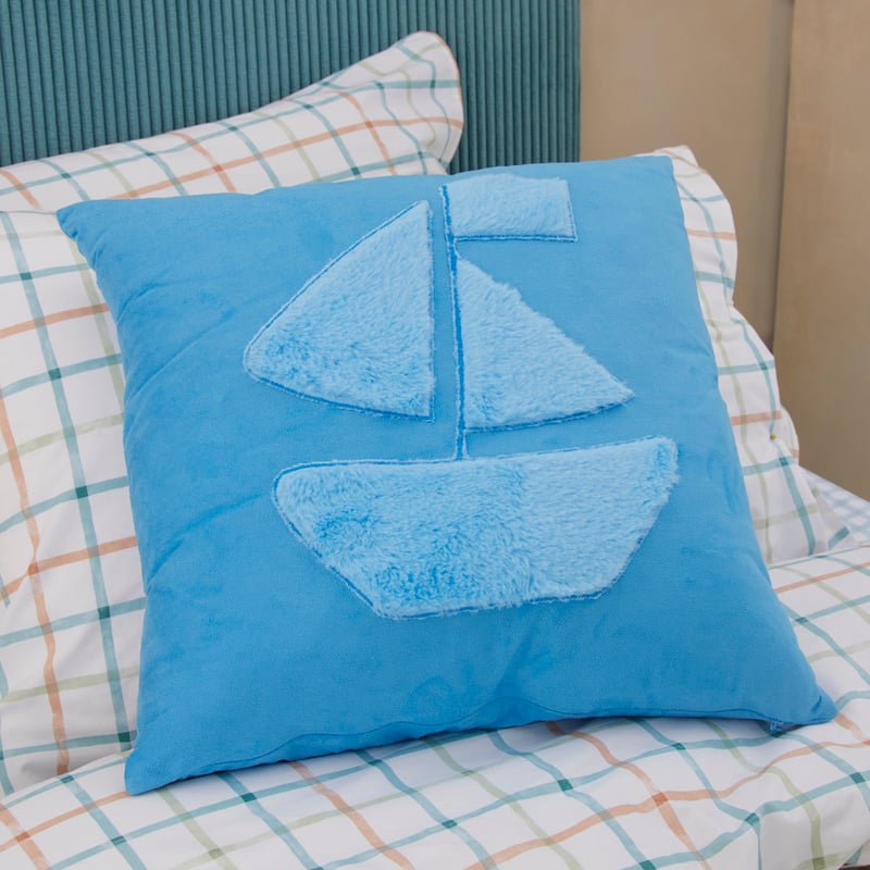 Fluffy Sail Boat Faux Fur Cushion