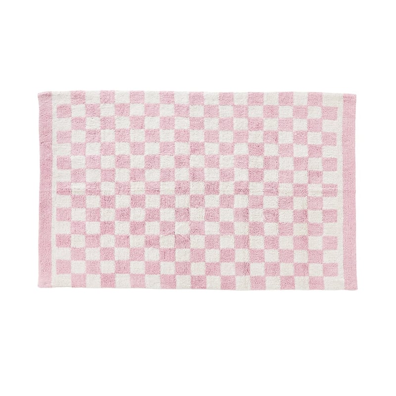 Pink Check Decorative Rug