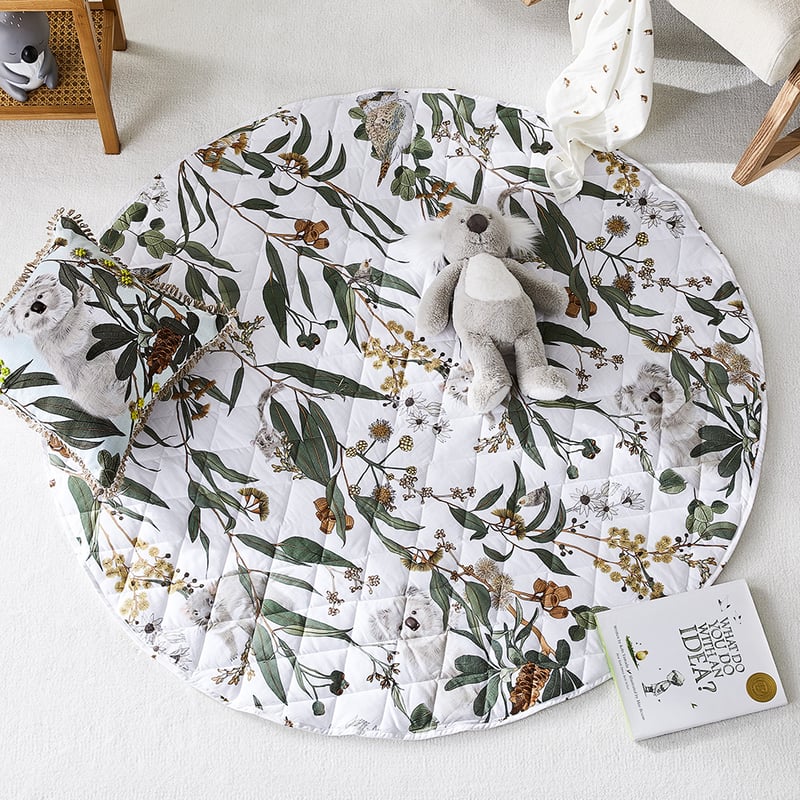 Gumnut Gully White Quilted Printed Play Mat