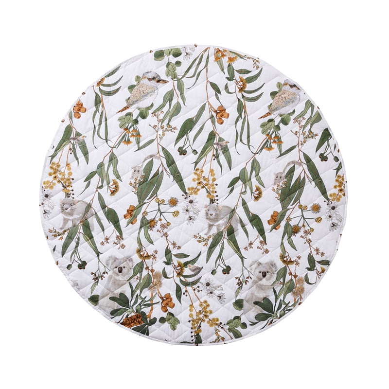 Gumnut Gully White Quilted Printed Play Mat