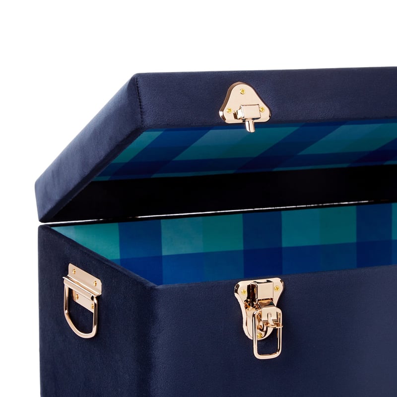 Heirloom Blue Check Storage Trunk